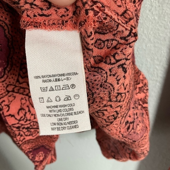 Free people Time of Your Life Top coral combo color size Small T81 - Picture 10 of 12